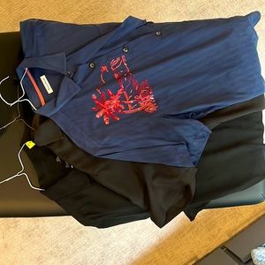 Three men’s XL Tommy Bahama button down casual shirts.